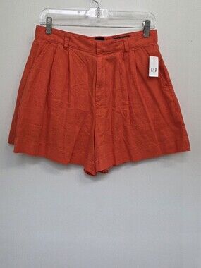 GAP High-Waist Red Pleated Summer Shorts